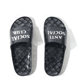 ASSC GEL SLIDES BLACK - ReUp Sneakers Delco